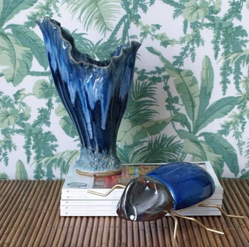 RHINOCEROS BEETLE COBALT - Contemporary style ceramic decorative object by Mambo Unlimited Ideas - view 3